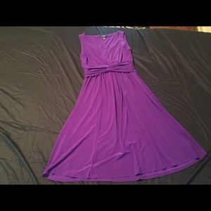 NWOT Chaps Purple Sleeveless Faux Wrap Dress